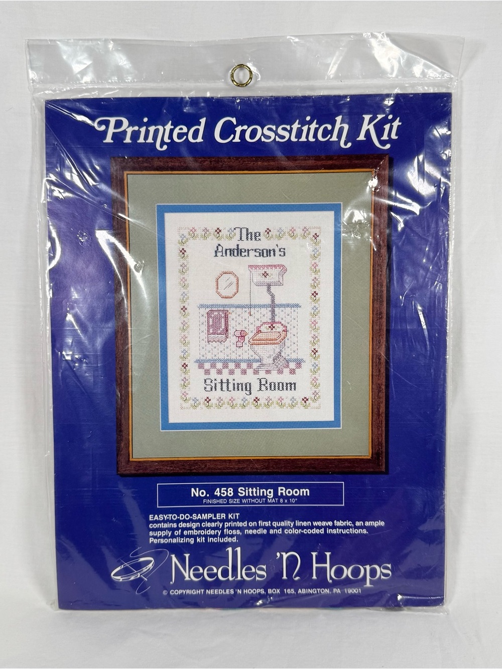 Vintage Counted Cross Stitch Kit – Needles ’N Hoops “Sitting Room & Bathroom”